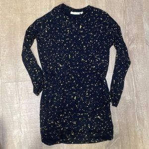 Gold Splatter Girls Stretch Dress Soft Gallery size 10 w/ pockets